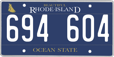 RI license plate 694604