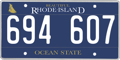 RI license plate 694607