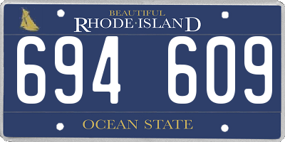 RI license plate 694609