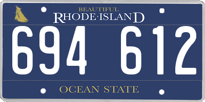 RI license plate 694612