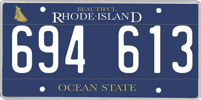 RI license plate 694613