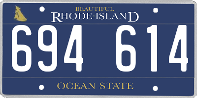 RI license plate 694614