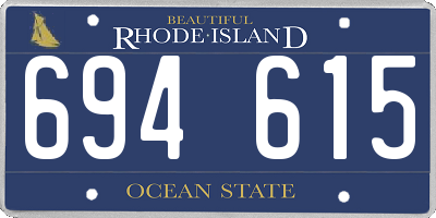 RI license plate 694615