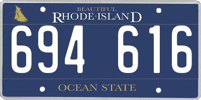 RI license plate 694616