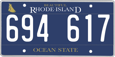 RI license plate 694617