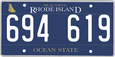 RI license plate 694619