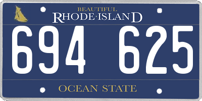 RI license plate 694625