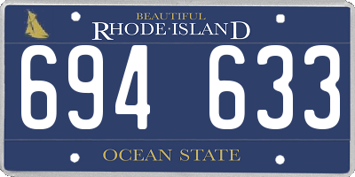 RI license plate 694633