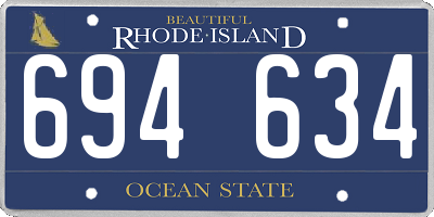RI license plate 694634