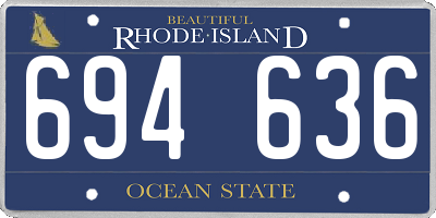 RI license plate 694636