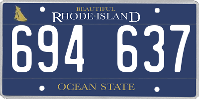 RI license plate 694637