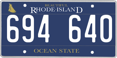 RI license plate 694640