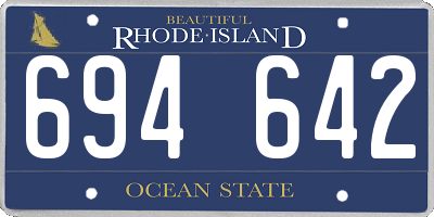 RI license plate 694642