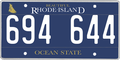RI license plate 694644