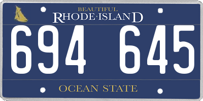 RI license plate 694645