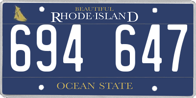 RI license plate 694647