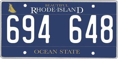 RI license plate 694648