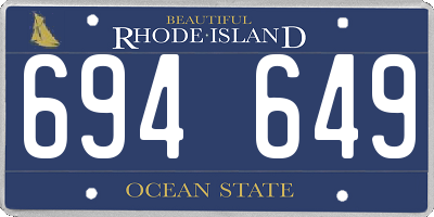 RI license plate 694649