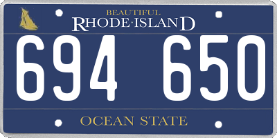 RI license plate 694650