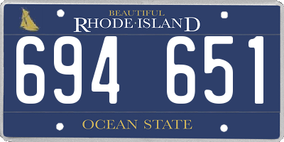 RI license plate 694651