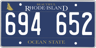 RI license plate 694652