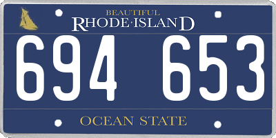 RI license plate 694653