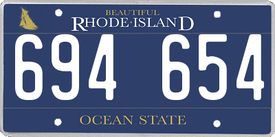 RI license plate 694654