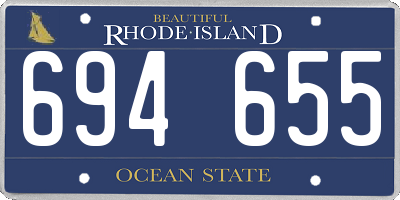 RI license plate 694655