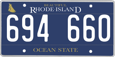 RI license plate 694660