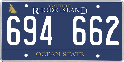 RI license plate 694662