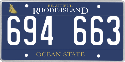 RI license plate 694663