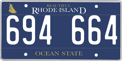 RI license plate 694664