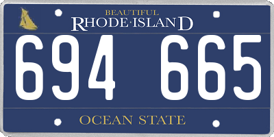 RI license plate 694665