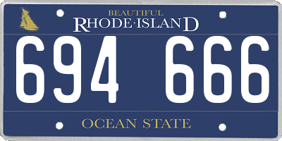 RI license plate 694666