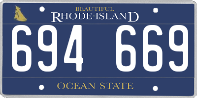 RI license plate 694669