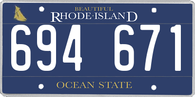 RI license plate 694671