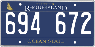 RI license plate 694672