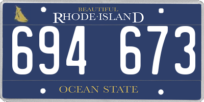 RI license plate 694673