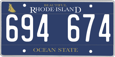 RI license plate 694674