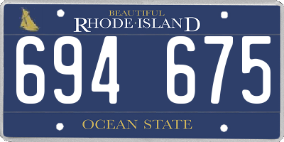 RI license plate 694675