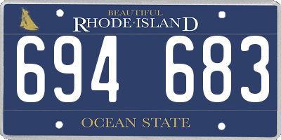 RI license plate 694683