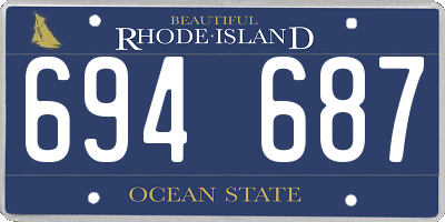 RI license plate 694687