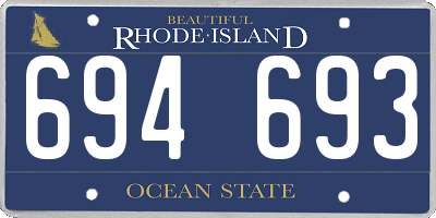 RI license plate 694693