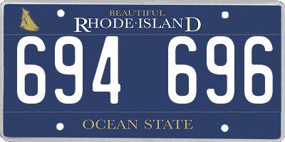 RI license plate 694696