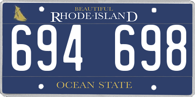 RI license plate 694698