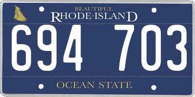 RI license plate 694703
