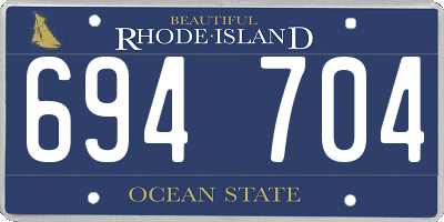RI license plate 694704