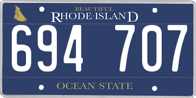 RI license plate 694707