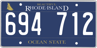 RI license plate 694712