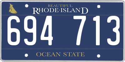 RI license plate 694713